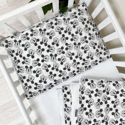 Set lenjerie patut bebe 3 piese Mickey